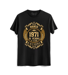 Vintage Gold Awesome Series March 1971 Siyah Tshirt