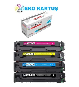Eko Kartuş Hp Color Laserjet Pro M454FW (CF415-W2030A) -CRG055 Set (Chipsiz) Muadil Toner (Siyah)