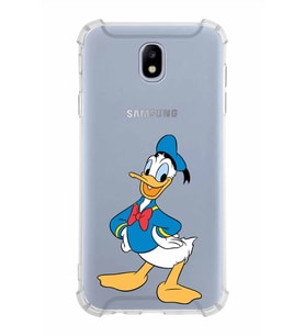 Samsung Galaxy J7 Pro  Köşe Korumalı Antişok Kapak Donald Duck Tasarımlı Şeffaf  Kılıf