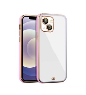 iPhone 14  Plus     Arka kapak Kılıf    Pembe     kenarlı  rose