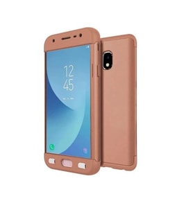 Ceponya Samsung Galaxy J7 Pro Kılıf Kamera Korumalı 360 Tam Korumalı Ays (Rose)