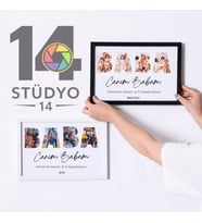 Stüdyo 14 Çerçeveli 4 Resimli Kolaj Kişiye Özel Tablo - Babalar Gübü Hediyesi -Baba - Anne -Dost- AŞK