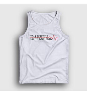 Presmono Unisex Beyaz Save Lives Hediye Hemşire Doktor Atlet 472089tt (Beyaz)