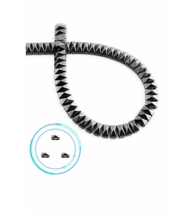 Hematit Doğal Taş Parlak Füme Piramit Kesim Çift Delik 6x3mm Dizi [AA]