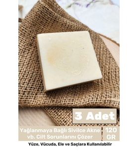 %100 Doğal Güzel Kokulu El Yüz Saç Vücut Cilt Orijinal Bitkisel Pirinç Özlü Sabunu 120G - 3 Adet
