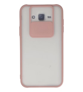 Mey İthalat® Samsung Galaxy J7 Kılıf Palm Buzlu Kamera Sürgülü Silikon - Pembe