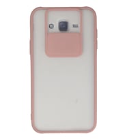 Mey İthalat® Samsung Galaxy J7 Kılıf Palm Buzlu Kamera Sürgülü Silikon - Pembe