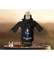 BK Gift Kişiye Özel Karikatürlü Mini Siyah İçki Şişesi Tişörtü , Ev Bar Dekoru, Viski, Şarap, Votka, Rakı Şişesi Tişörtü, Ev Barı-11
