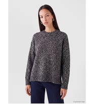 LC WAIKIKI Siyah Desenli Oversize Kadın Triko Kazak