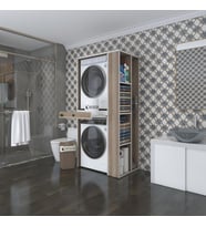 Kenzlife çamaşır-kurutma makinesi dolabı bacce sağ crd 187*090*60 çekmeceli banyo (Beyaz)