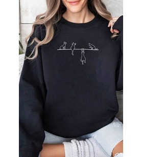 Yaramaz Kedi Baskılı Oversize Sweatshirt (Antrasit)
