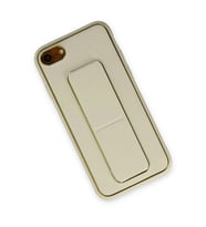 Durukar® iPhone 7 Kılıf Coco Deri Standlı Kapak - Beyaz