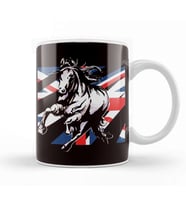 UK Great Britain Flag Horse Riding Equestrian Sport Dressage Kupa Bardak Porselen