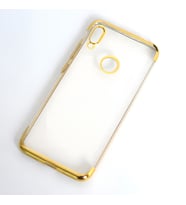 Huawei Honor 8A Kılıf Dört Köşeli Lazer Silikon Kılıf (Gold)