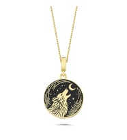 Mineli Bozkurt Altın Kaplama Kolye RZ28 (Gold)