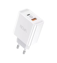 Rova SB102 Pd + QC3.0 GaN Hızlı Şarj Başlığı 30W - Type-C ve USB Çıkış - KVK Teknik Servis Garantili