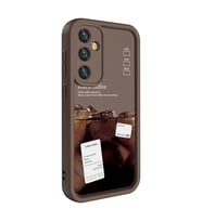 Galaxy S24 Kılıf Kamera Korumalı Baskılı Arka Yüzey Klas Kılıf (Koyu Kahverengi )