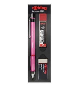 ROTRING VISUCLICK VERSATİL + MİN + SİLGİ 3'LÜ OKUL SETİ - 0.7 mm OPAK PEMBE RO-VK07-PEMBEOPAK