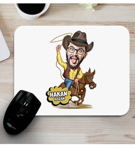 Atlı Kovboy Karikatürlü Mouse Pad