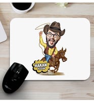 Atlı Kovboy Karikatürlü Mouse Pad