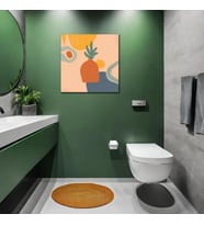Tekli Kare Kanvas Banyo Tablosu Asimetrik Renkli Şekiller