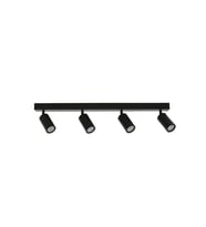 Rsylight Metal Modern Spor 4 Lü Siyah Mafsallı Led Spot Avize Günışığı Ampullü