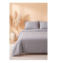 Soft Gri %100 Pamuklu Ranforce Çift Kişilik Nevresim Takımı – 4 Parça