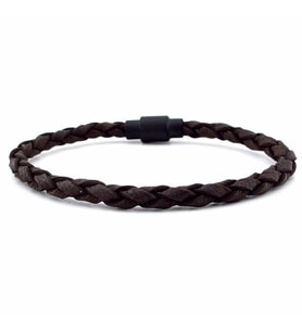 KAHVERENGİ ÖRGÜ MAT DERİ METAL MIKNATIS ERKEK BİLEKLİK M019M