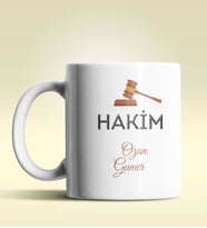 Kişiye Özel Hakim 3 Tasarımlı Beyaz Kupa Bardak