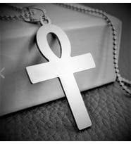 voyageaccessory Paslanmaz Çelik Antik Mısır Nil Anahtarı Ankh Kolye / 70 cm Zincirli