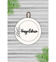 Modern Dijital Baskı Kapı Süsü - Yapraklı Hoşgeldiniz - Dekorasyon Kapı Süsü (Açık Meşe)