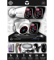 TURKNO 4 Kameralı Karia 1 İç Kamera Set HDD'siz Full HD Gece Görüşlü Güvenlik Kamerası Sistemi