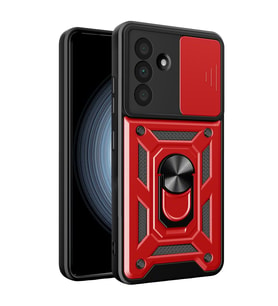 Samsung Galaxy A37 5g Pars Lens Yüzüklü Silikon - Kırmızı
