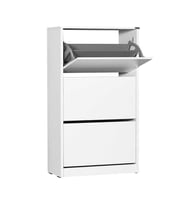 Adore Mobilya Flat Duo 3 Katlı Geniş Ayakkabılık-Mat Beyaz 73x119x26 cm (GxYxD)
