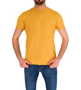 Erkek Sıfır Yaka Tişört T-383 BGL-ST01826 (Hardal)