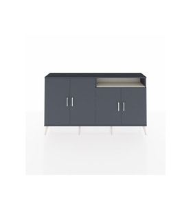 Arges Konsol 6 Raflı 4 Kapaklı 176x30x99 Antrasit-Antrasit/Aytaşı