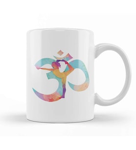 Om Yoga Yogini Tasarım Kupa Bardak Porselen