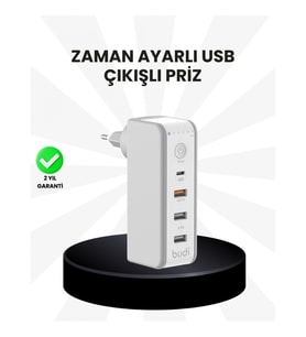 Mey İthalat® Akıllı Zaman Ayarlı Şarj Cihazı Güvenli ve Enerji Tasarruflu