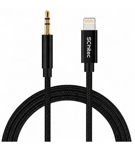 SChitec Lightning to 3.5mm AUX Dönüştürücü Kablo 1Metre Siyah HG/AXC-11