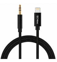 SChitec Lightning to 3.5mm AUX Dönüştürücü Kablo 1Metre Siyah HG/AXC-11