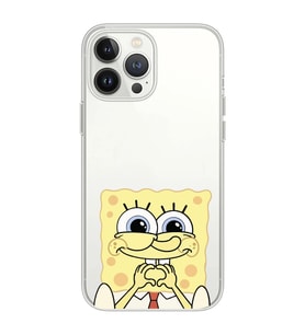 Iphone 12 Pro Uyumlu Sunger Bob Tasarımlı Şeffaf Telefon Kılıfı