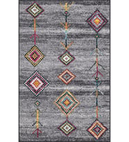 Eliana Home Baskılı, Yıkanabilir Kaymaz Taban Salon Halısı LNA0284-SM25 100x150 cm (Gri)