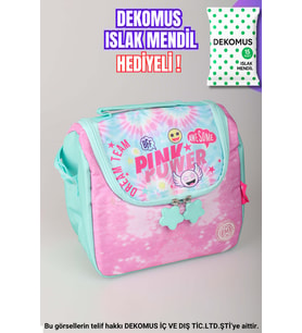 "DEKOMUS ISLAK MENDİL HEDİYELİ"  "THE POWER OF PINK LOVE KOLEKSİYONU" TERMOSLU BESLENME ÇANTASI