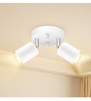 Rsylight Retro Beyaz Metal 2 Li Led spot Tavan Plofyoner 180 Derece Hareketli Beyaz Ampullü