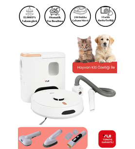 RS16 Pro Max 15.000 Pa Pet Kit  Özellikli Akıllı Robot Vacuum & Mop Süpürge Beyaz (YUI TÜRKİYE GARANTİLİ)