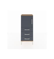Arges Komodin 2 Raflı 3 Çekmeceli Tek Kapaklı 44x30x106 Çam-Antrasit