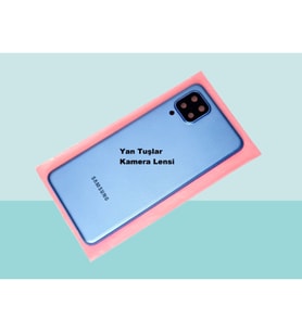 Tkgz - Samsung Galaxy M22 FULL KASA Arka Kapak Batarya Kapağı - MAVİ