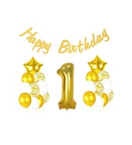 1 Yaş Altın Happy Birthday Set