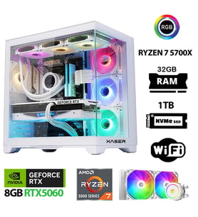 Xaser Sword X60 Ryzen 7 5700X 32GB Ram 1TB M.2 NVMe SSD 8GB RTX5060 Sıvı Soğutmalı Oyuncu Tavsiye Sistem