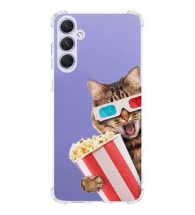 PrintiFy Samsung Galaxy A54 Uyumlu Kedi 1 Baskılı Şeffaf Köşe Korumalı Antişok Kılıf